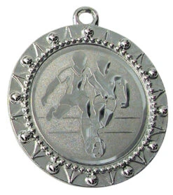 "Turnier Medaille, Silber »STANDARD-RELIEF«, 4 Alternative Bänderfarben"